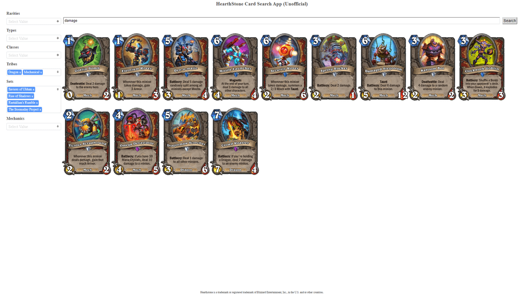 Hearthstone Card Search